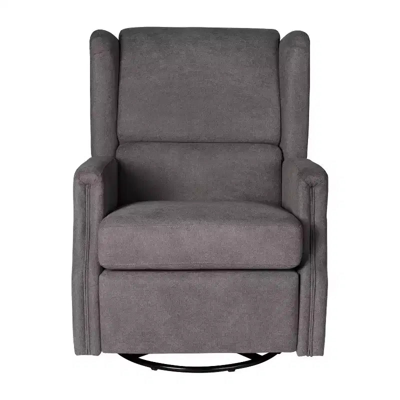 Manual Glider Rocker Recliner Chair with 360° Swivel – Wingback Style for Living Room, Bedroom or Nursery