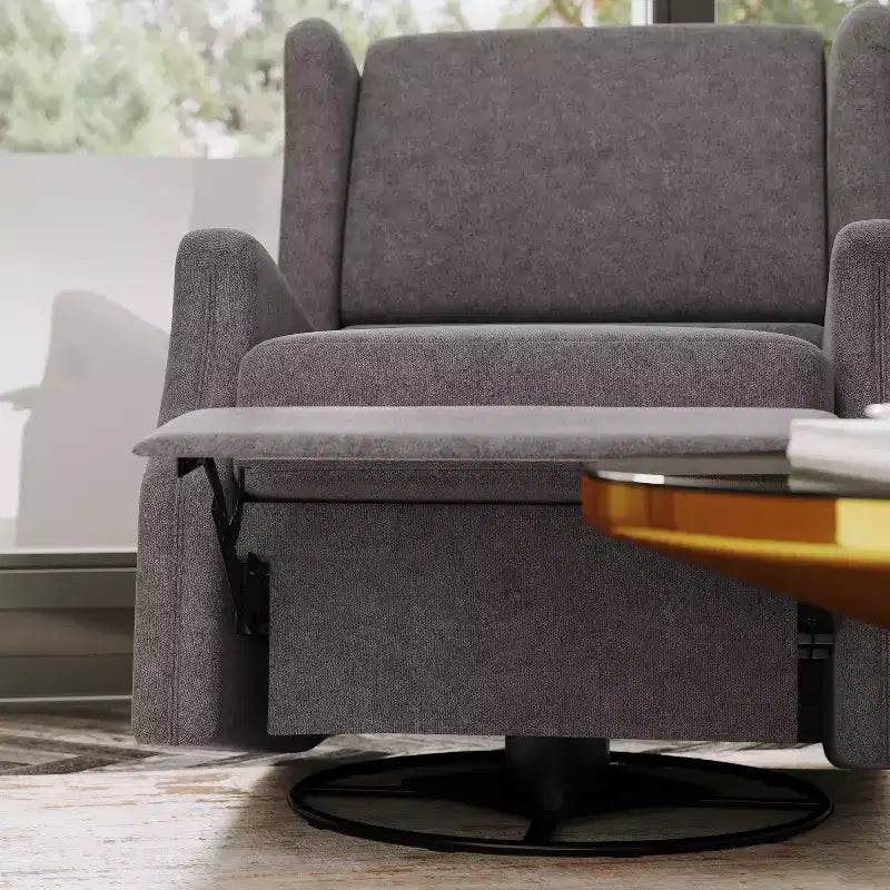 Manual Glider Rocker Recliner Chair with 360° Swivel – Wingback Style for Living Room, Bedroom or Nursery