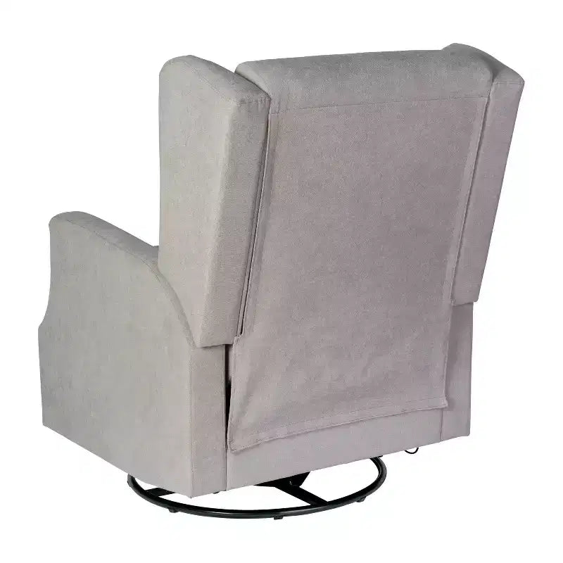 Manual Glider Rocker Recliner Chair with 360° Swivel – Wingback Style for Living Room, Bedroom or Nursery