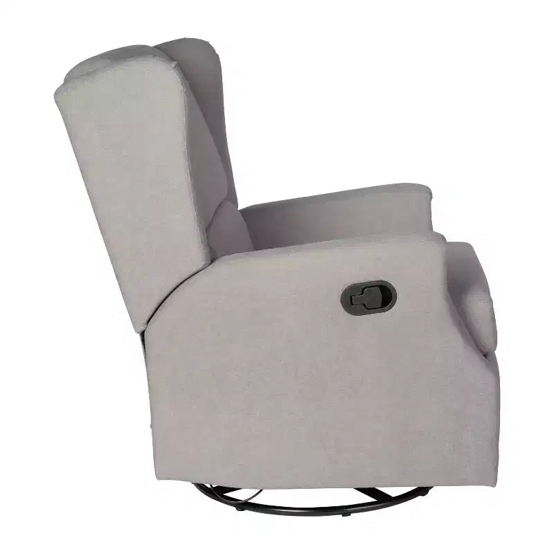 Manual Glider Rocker Recliner Chair with 360° Swivel – Wingback Style for Living Room, Bedroom or Nursery