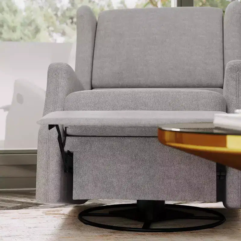 Manual Glider Rocker Recliner Chair with 360° Swivel – Wingback Style for Living Room, Bedroom or Nursery