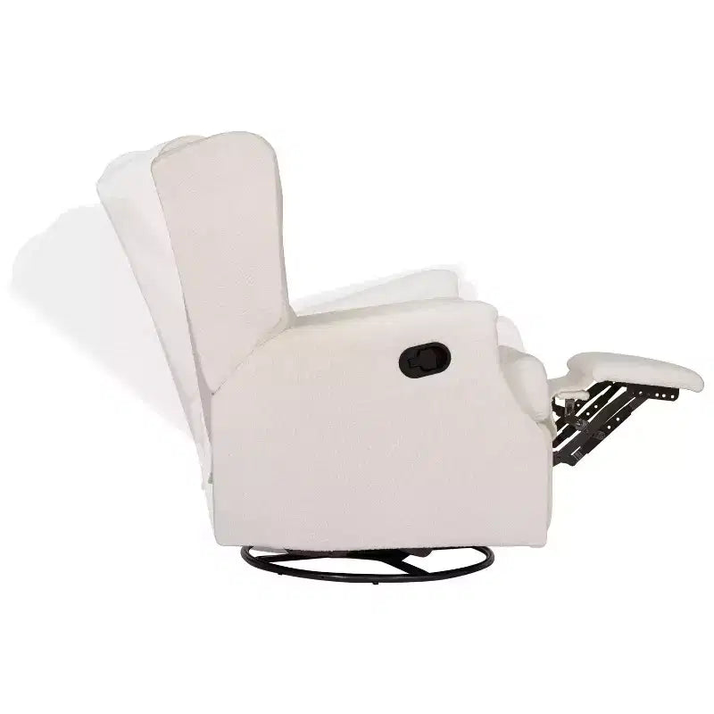 Manual Glider Rocker Recliner Chair with 360° Swivel – Wingback Style for Living Room, Bedroom or Nursery