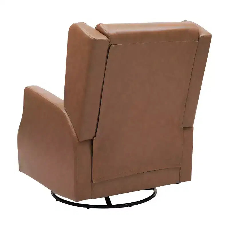 Manual Glider Rocker Recliner Chair with 360° Swivel – Wingback Style for Living Room, Bedroom or Nursery