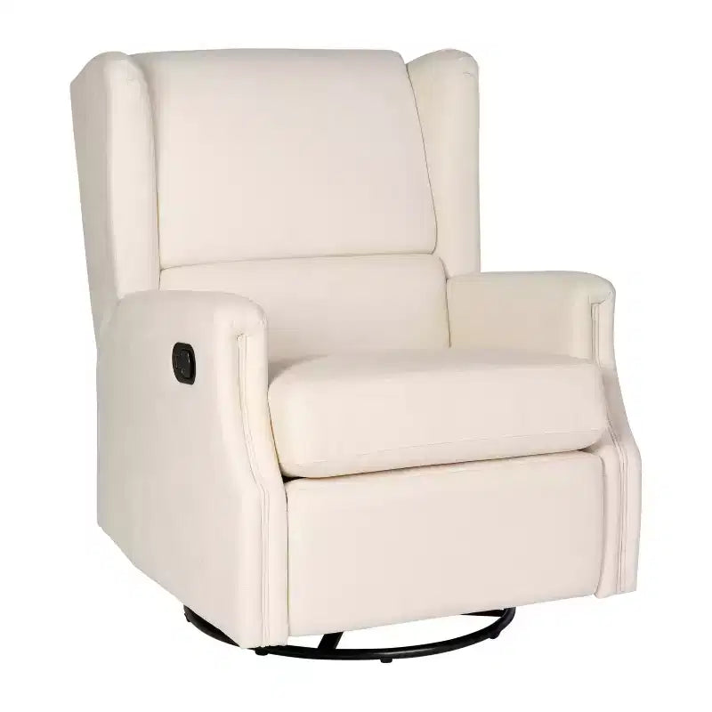 Manual Glider Rocker Recliner Chair with 360° Swivel – Wingback Style for Living Room, Bedroom or Nursery