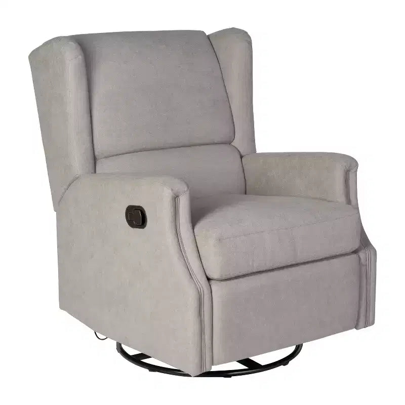 Manual Glider Rocker Recliner Chair with 360° Swivel – Wingback Style for Living Room, Bedroom or Nursery