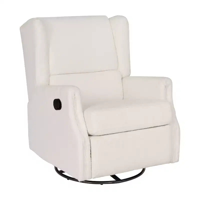 Manual Glider Rocker Recliner Chair with 360° Swivel – Wingback Style for Living Room, Bedroom or Nursery