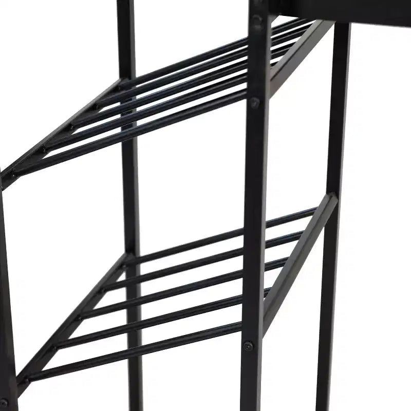 5-Tier Metal Bar and Wine Table with Bottle Storage and Stemware Holders