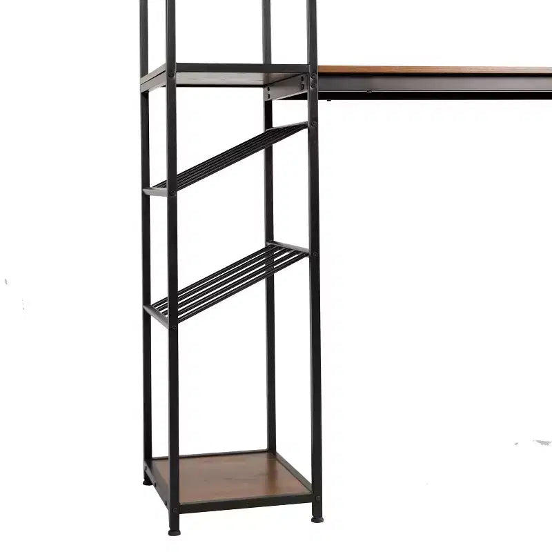 5-Tier Metal Bar and Wine Table with Bottle Storage and Stemware Holders