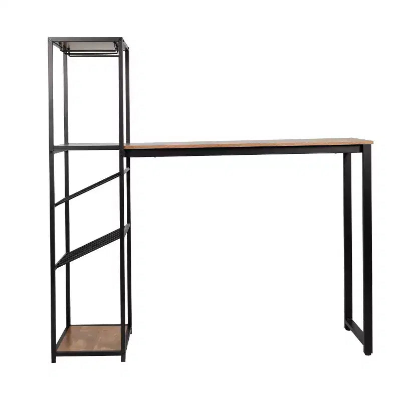5-Tier Metal Bar and Wine Table with Bottle Storage and Stemware Holders