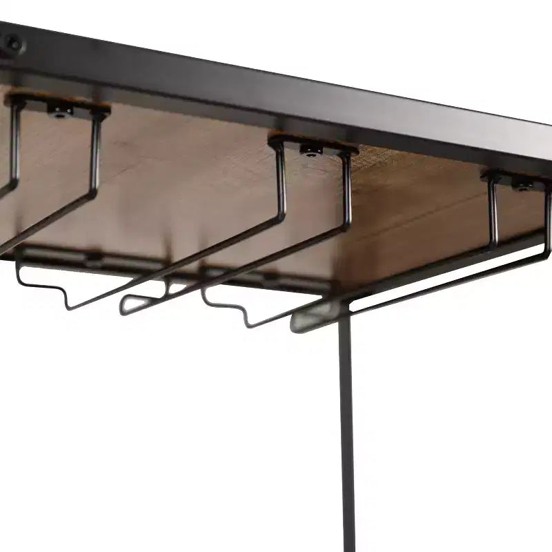 5-Tier Metal Bar and Wine Table with Bottle Storage and Stemware Holders