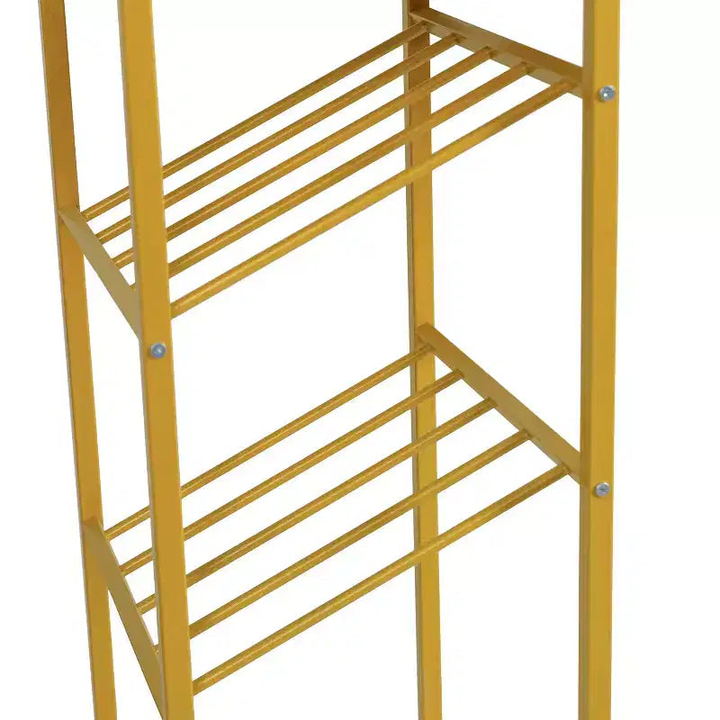 5-Tier Metal Bar and Wine Table with Bottle Storage and Stemware Holders