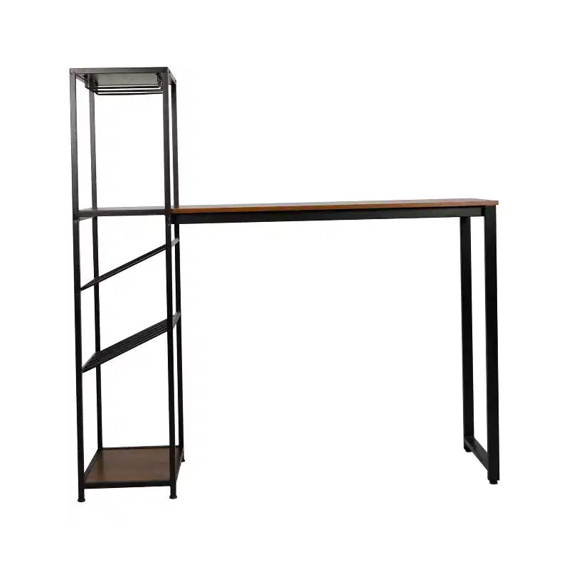 5-Tier Metal Bar and Wine Table with Bottle Storage and Stemware Holders