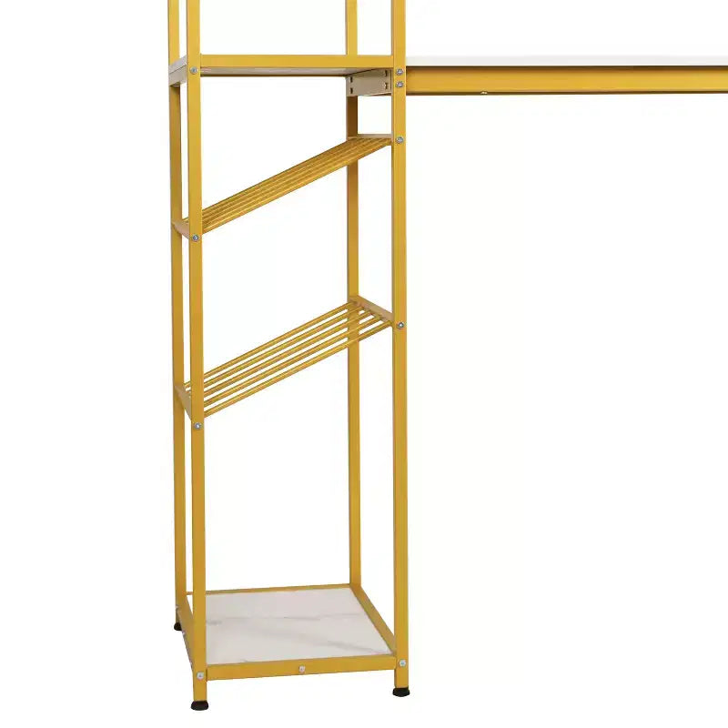 5-Tier Metal Bar and Wine Table with Bottle Storage and Stemware Holders