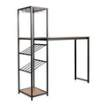 5-Tier Metal Bar and Wine Table with Bottle Storage and Stemware Holders