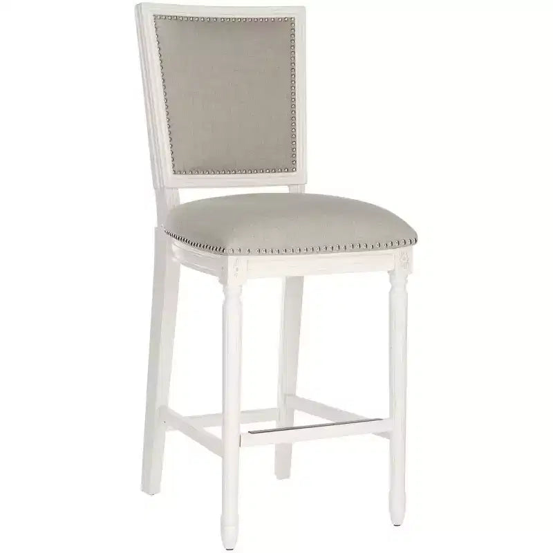 Rectangle Bar Stool (Set of 2) – Upholstered, Fixed Height, 30" Seat