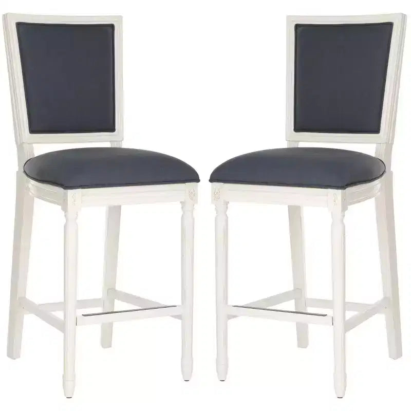 Rectangle Bar Stool (Set of 2) – Upholstered, Fixed Height, 30" Seat