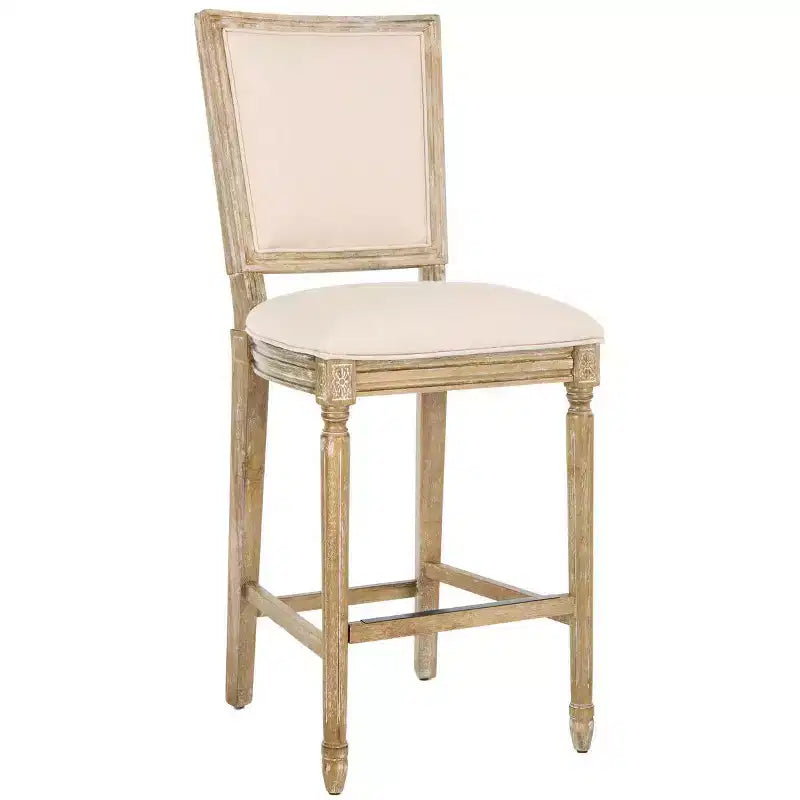 Rectangle Bar Stool (Set of 2) – Upholstered, Fixed Height, 30" Seat