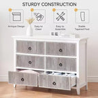 Cassettiera in legno a 6 cassetti per camera da letto, soggiorno, corridoio e cameretta dei bambini