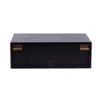 Tavolino laterale galleggiante con cassetto in rattan, 18x13x6, nero