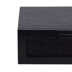 Tavolino laterale galleggiante con cassetto in rattan, 18x13x6, nero