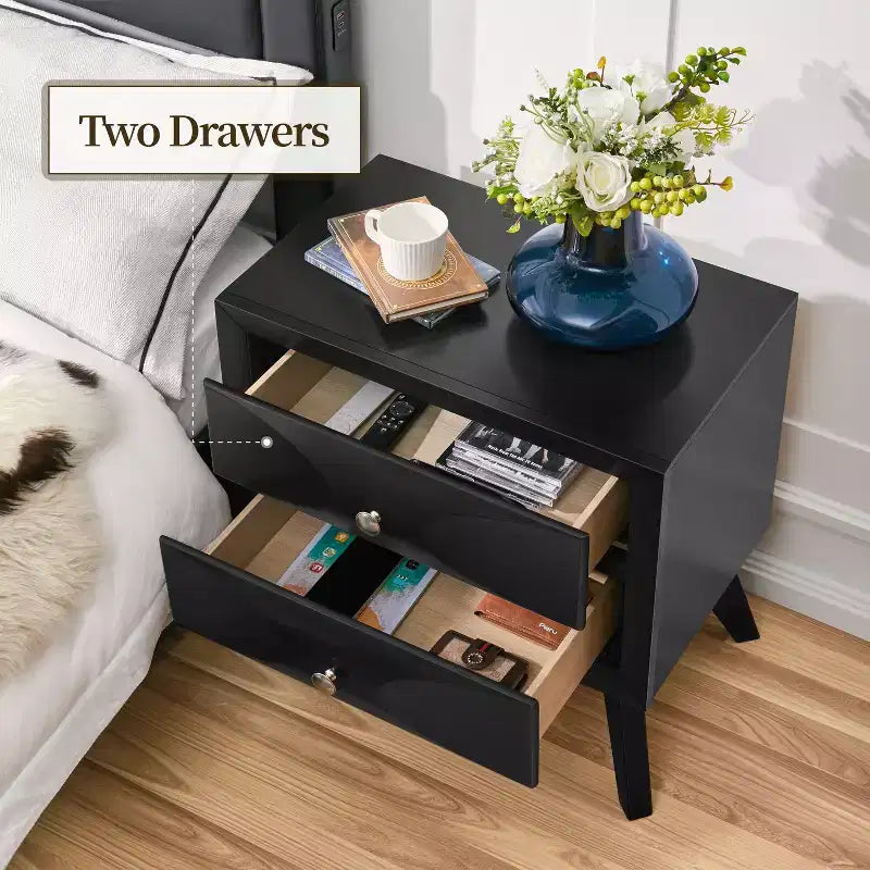 2-Drawer Vintage Nightstand End Table