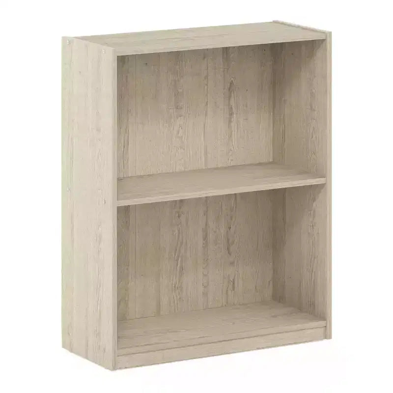 2-Tier Open Bookshelf with Side Storage Cabinet, Metropolitan Pine