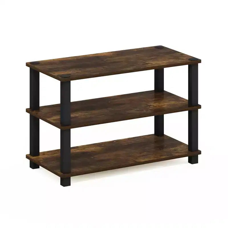 3-Tier Multifunction Tower Shelf Storage Organizer for Bathroom, Living Room & Entryway – Amber Pine/Black