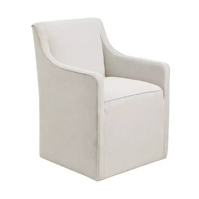 Slipcover Dining Arm Chair with Casters