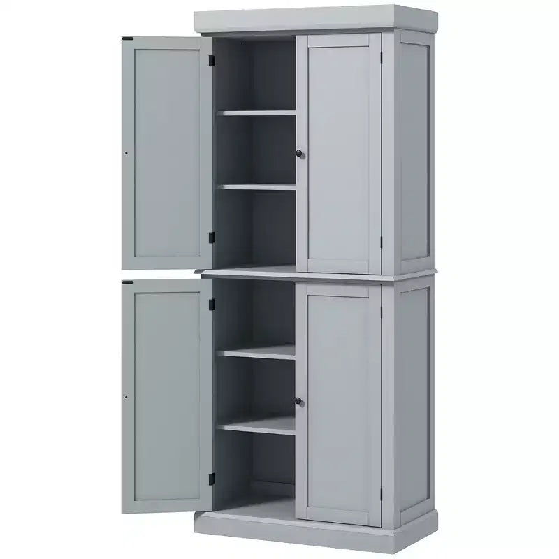 72" Freestanding Kitchen Pantry Cabinet with 2 Doors and Adjustable Shelves