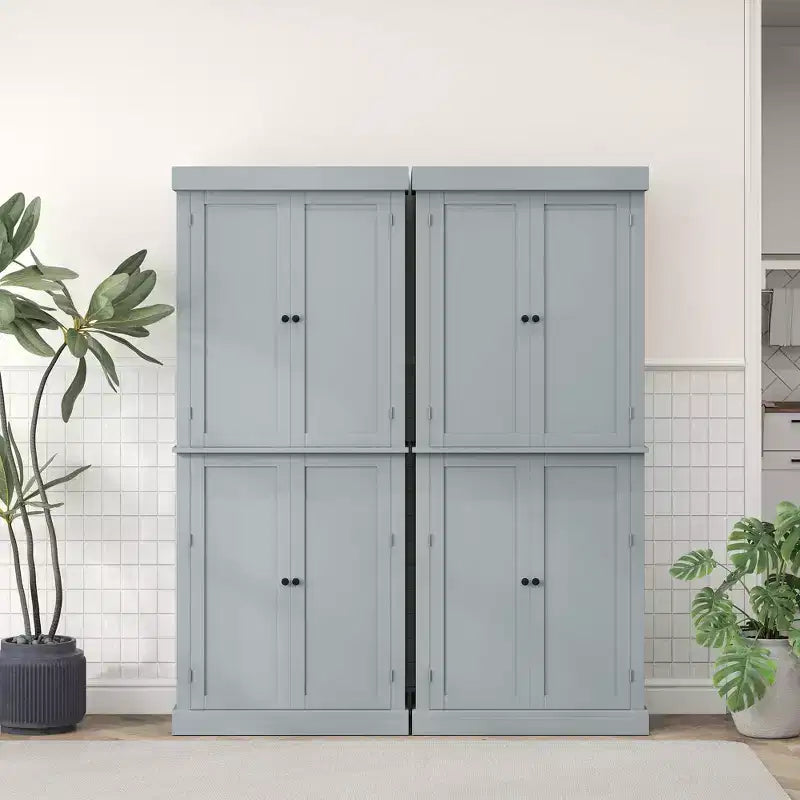 72" Freestanding Kitchen Pantry Cabinet with 2 Doors and Adjustable Shelves