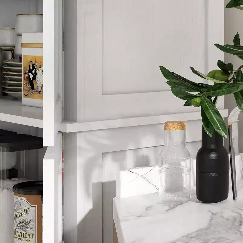 72" Freestanding Kitchen Pantry Cabinet with 2 Doors and Adjustable Shelves