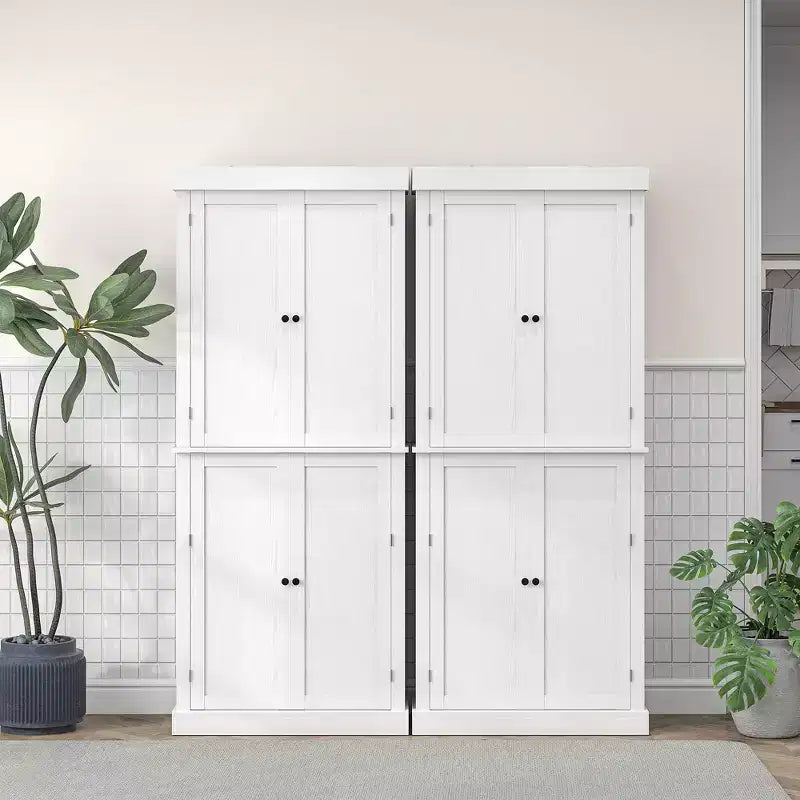 72" Freestanding Kitchen Pantry Cabinet with 2 Doors and Adjustable Shelves