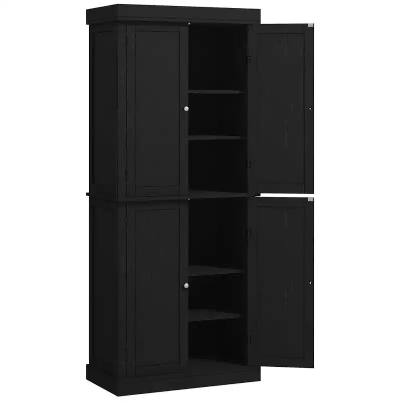 72" Freestanding Kitchen Pantry Cabinet with 2 Doors and Adjustable Shelves