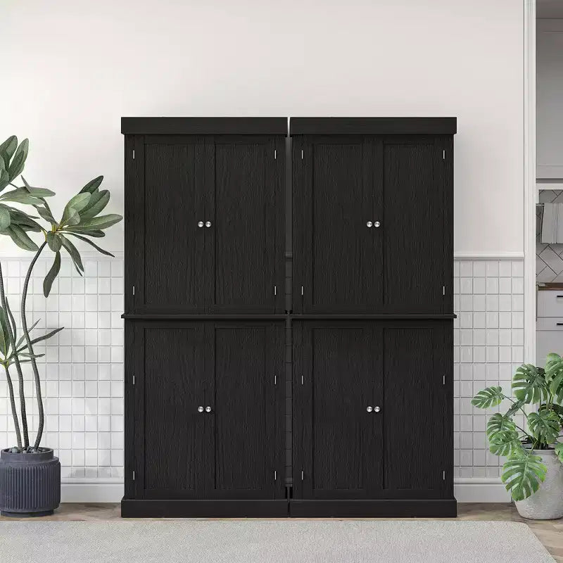 72" Freestanding Kitchen Pantry Cabinet with 2 Doors and Adjustable Shelves