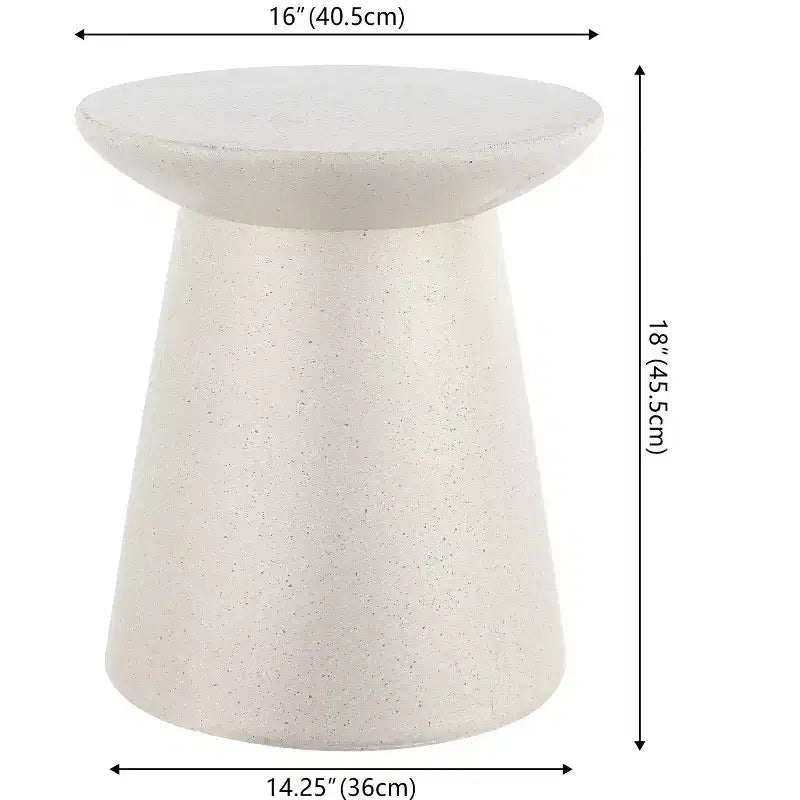 16.25" Round Polyresin Drum Accent Table – Indoor/Outdoor
