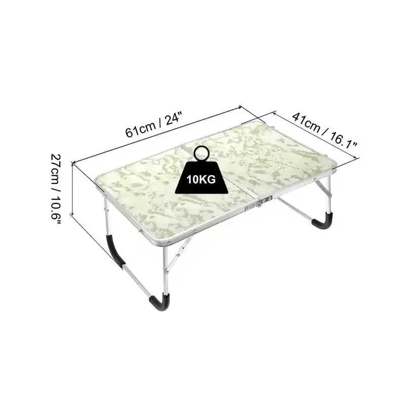 Foldable Portable Laptop Table – White & Green