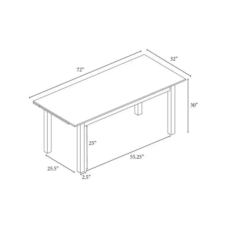 Plank Top Rectangular Wood Dining Table