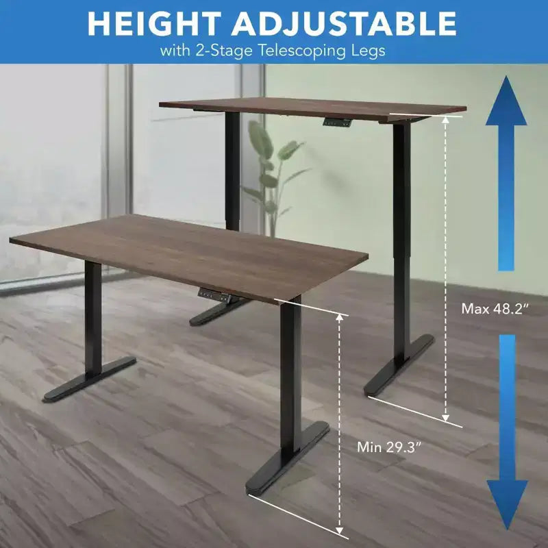 Dual Motor Electric Standing Desk with 55" Tabletop, Black