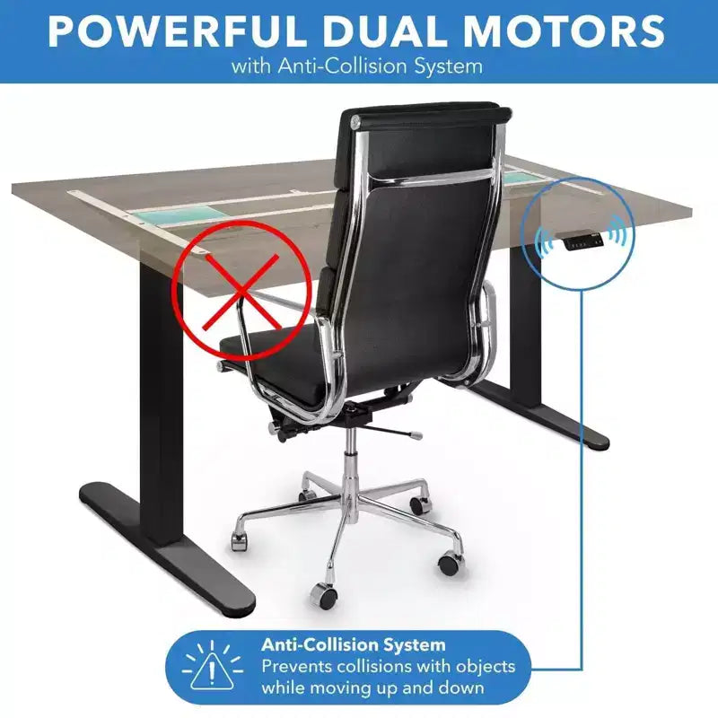 Dual Motor Electric Standing Desk with 55" Tabletop, Black