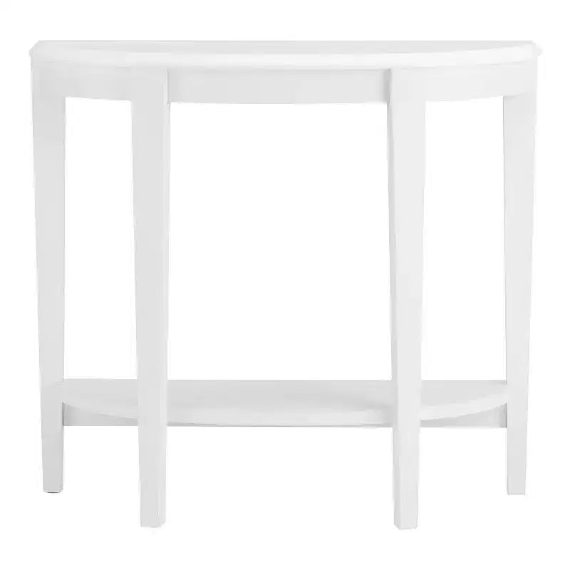 36" Half Moon Console Table with Shelf