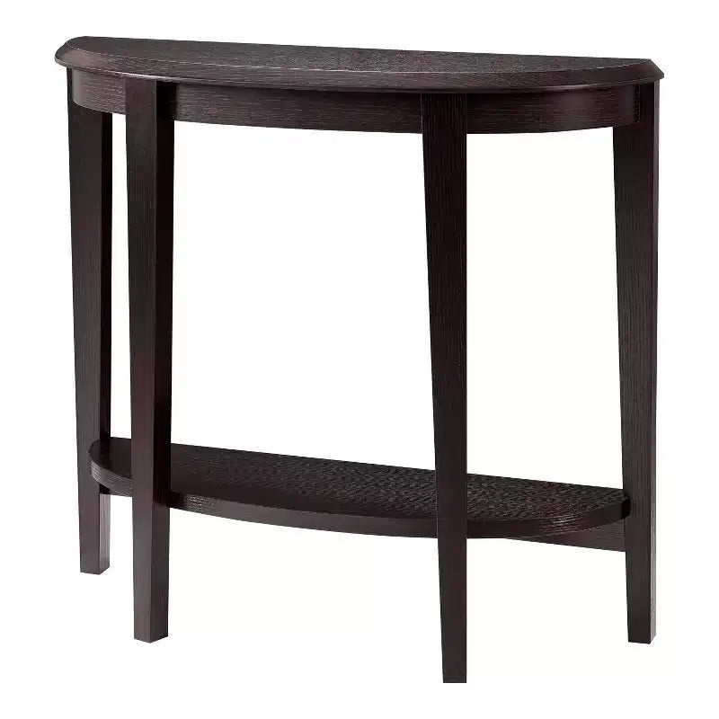 36" Half Moon Console Table with Shelf