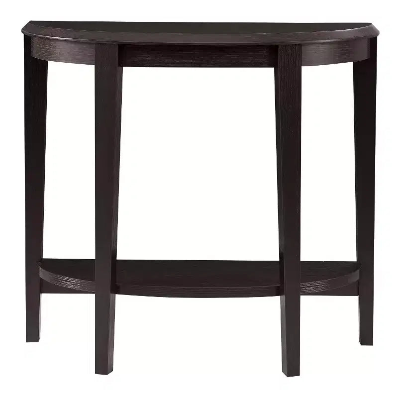 36" Half Moon Console Table with Shelf