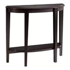24/7 Shop At Home 36 Heartrhythm Transitional Half Moon Console Table with Shelf