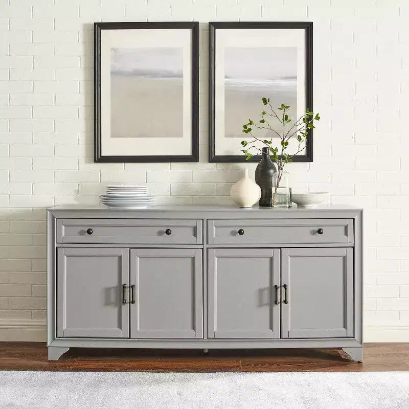 Distressed Sideboard with Storage Doors and Drawers