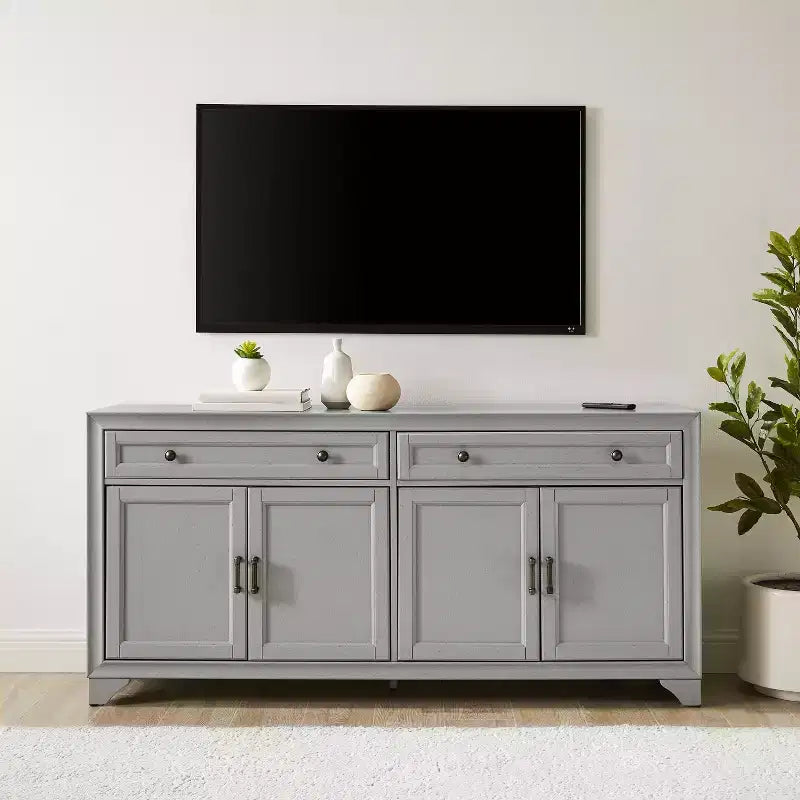 Distressed Sideboard with Storage Doors and Drawers