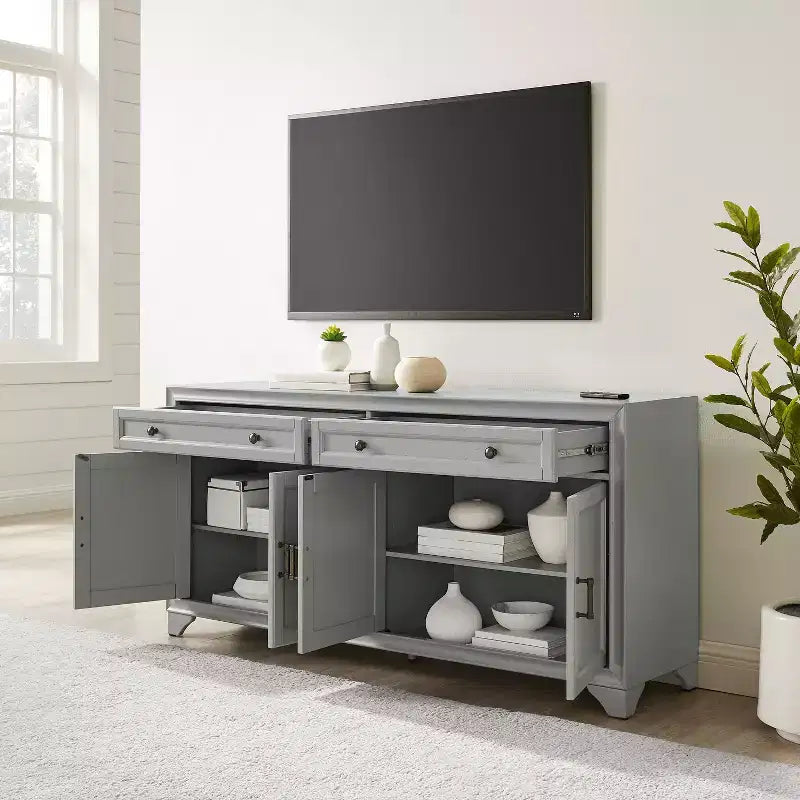 Distressed Sideboard with Storage Doors and Drawers
