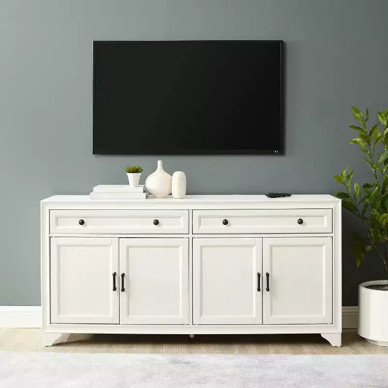 Distressed Sideboard with Storage Doors and Drawers