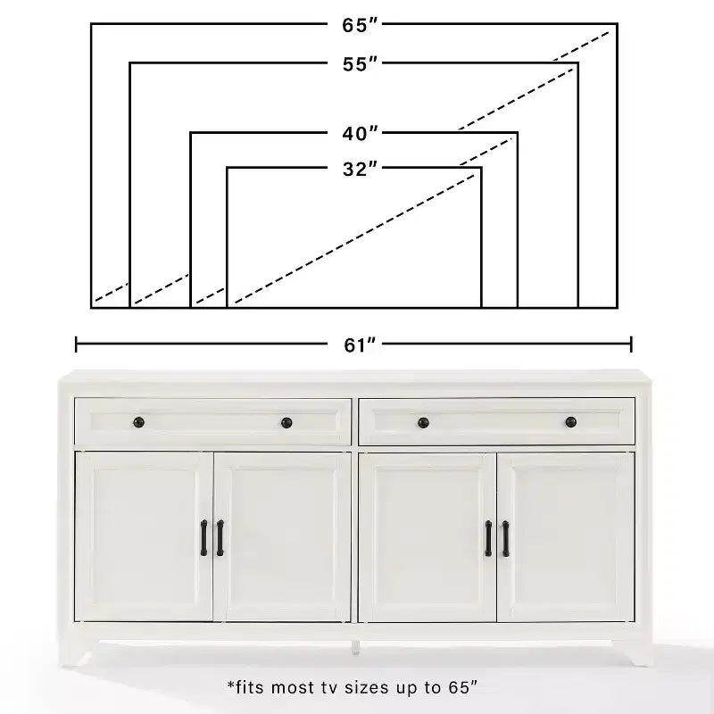 Distressed Sideboard with Storage Doors and Drawers