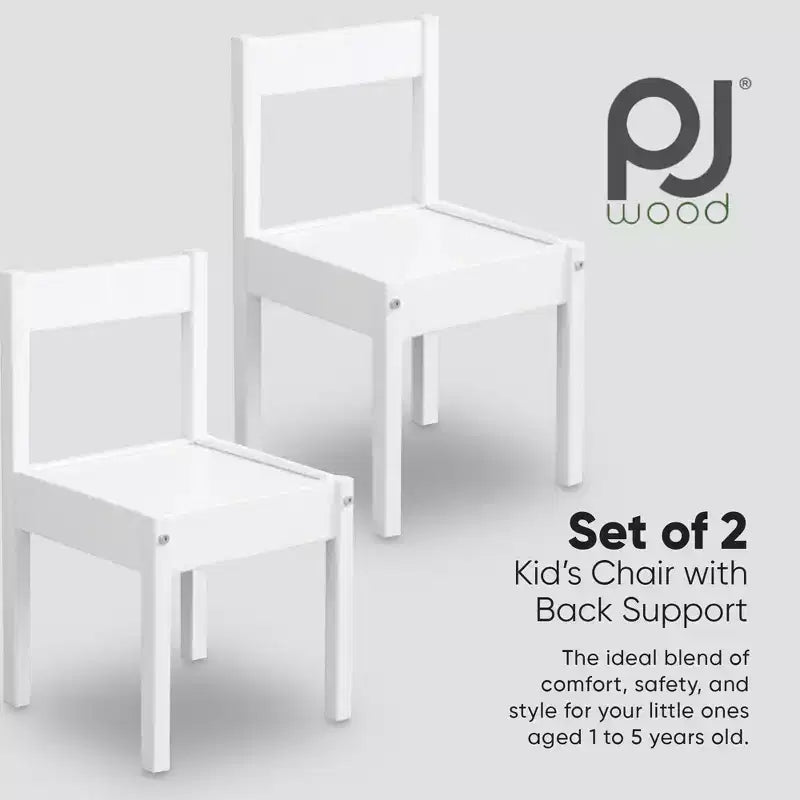 Kids Chair with Top Rail Back Support (Set of 2)