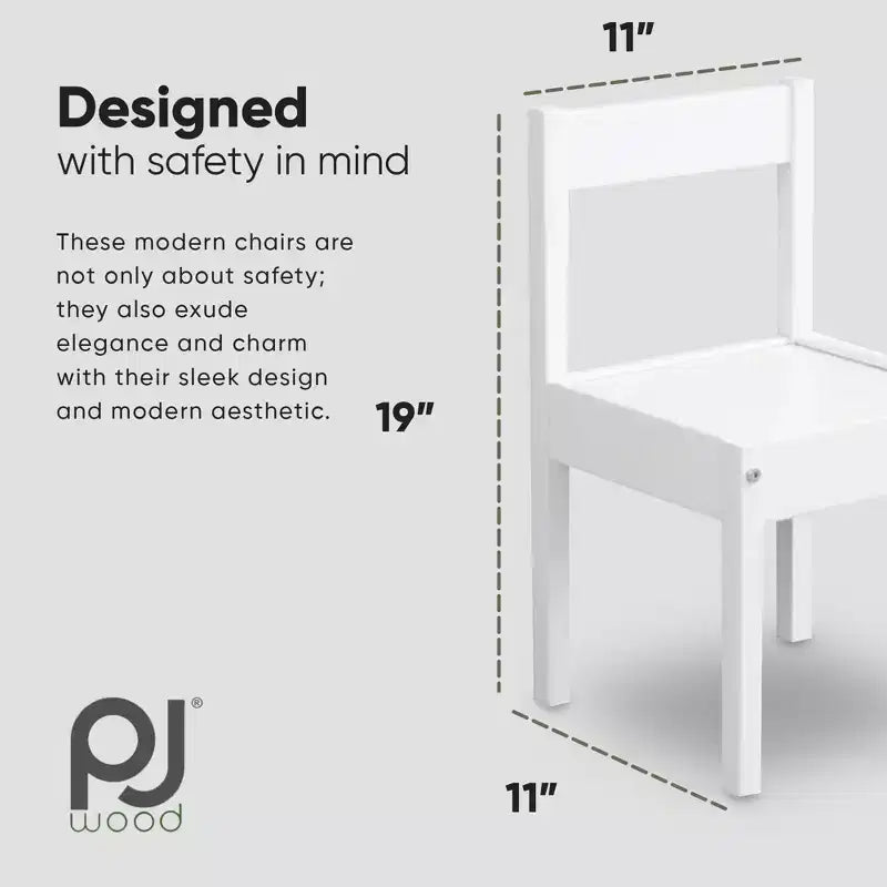 Kids Chair with Top Rail Back Support (Set of 2)